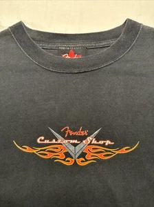 Camiseta vintage FENDER Guitar Custom Shop para hombre colección L de Da Vinci negra - Imagen 1 de 11