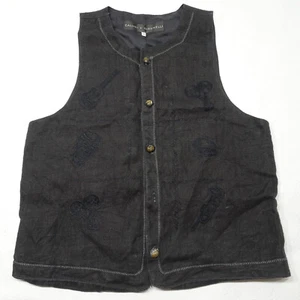 Calugi E Giannelli Made in Italy Size 50 Button Vest 100% Linen Music Instrument - Picture 1 of 10