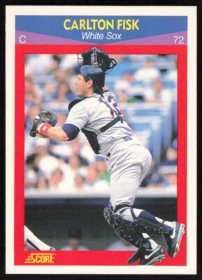 1990 Score 100 Superstars #70 Carlton Fisk Chicago White Sox - Image 1 of 2