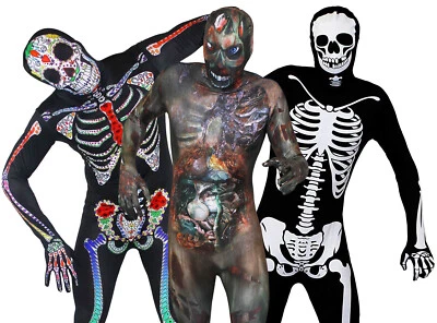 ILOVEFANCYDRESS TUTA PELLE DI HALLOWEEN ADULTO UOMO VESTITO ELEGANTE COSTUME SCHELETRO ZOMBIE SKINSUT