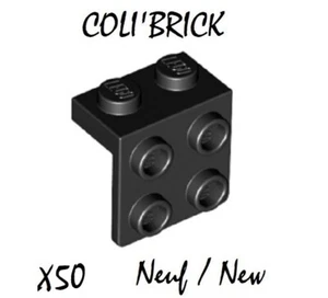 Lego 44728 - 50x Support / Bracket 1x2 2x2 - Noir / Black - New Neuf - Photo 1/1