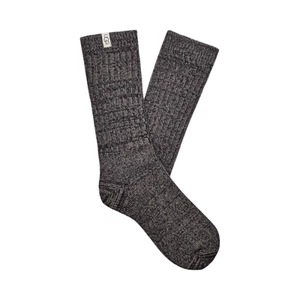 Womens UGG Rib Knit Slouchy Crew Socks - Grey/Black, OS [1014832] - Picture 1 of 2