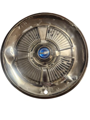1965 Ford Galaxie 500 Hubcap 15” Vintage Wheel Cover Collectable Flawed OEM - Image 1 of 4
