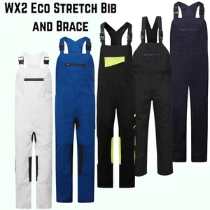 Portwest WX2 Eco Stretch Bib & Brace Overall Kniepolstertaschen Arbeitsoverall - CD850 - Bild 1 von 19
