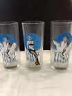 Set of 3 Marilyn Monroe Hollywood Tall Shooter Shot Liquor Glasses Barware Blue