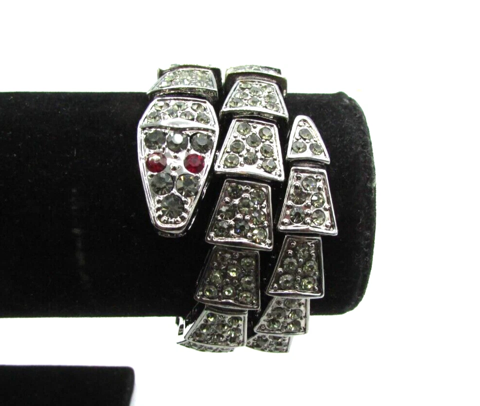 PULSERA DE MODA ENVOLVENTE SERPIENTE CRISTAL ROJO Y TRANSPARENTE JTV OFF PARK BR3 Foto 1 de 3