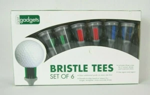 Golf Gadgets Set of 6 Bristle Golf Tees 3 Sizes- Wood, Driver, & Oversize Clubs  - Picture 1 of 12