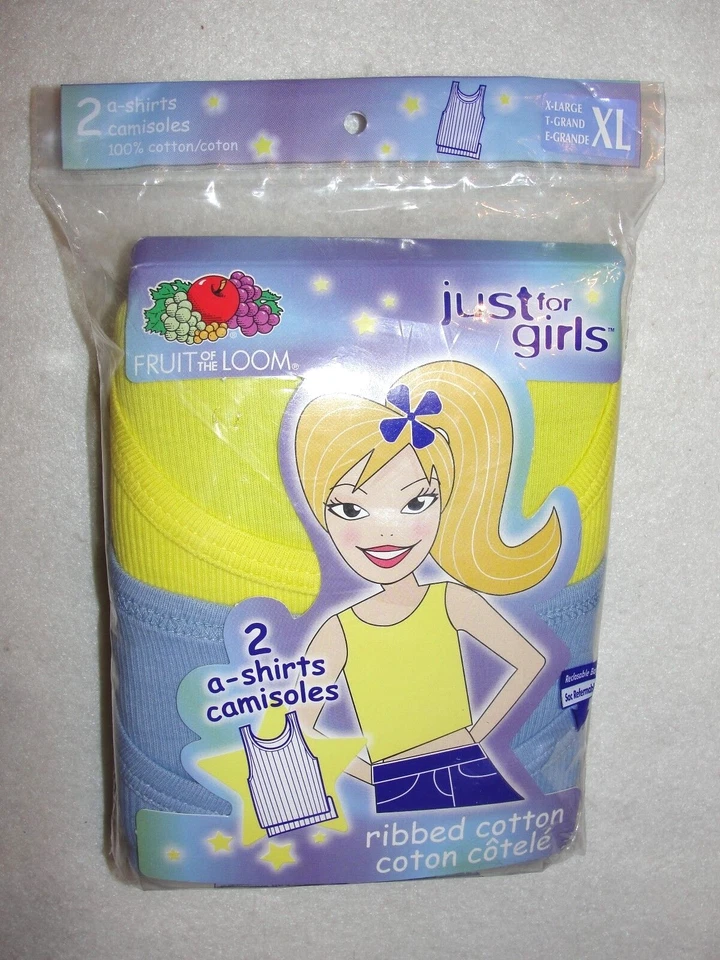 2 Girl's Fruit of the Loom A-Shirt Camisoles - Size XL   New in package - Image 1 of 1