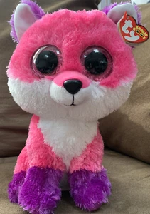 TY BEANIE BOOS JOEY FOX 9” PINK PURPLE PLUSH RARE SUPER CUTE!! - Picture 1 of 7