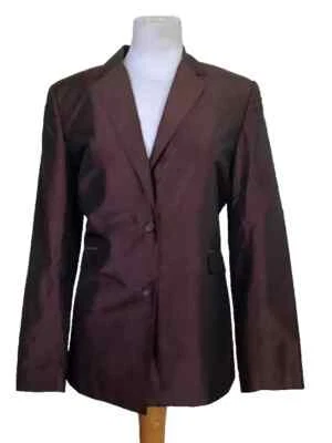 BLAZERS VINTAGE AÑOS 90 METALIZADOS 100% SEDA ABRIGOS CHAQUETAS MARRÓN O ROSA FUCSIA Foto 1 de 2