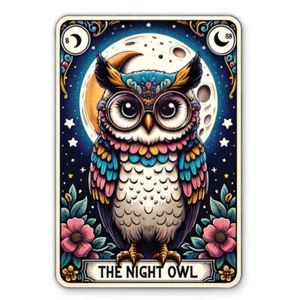 The Night Owl Tarot Funny Vinyl Sticker - for Water Bottle Phone Car - 4" - Picture 1 of 1