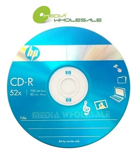 25 HP 52X CD-R CDR ECO Logo Top Blank Recordable Discs 700MB in Sleeves - Picture 1 of 3