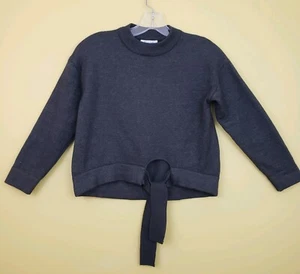 ZARA Girls Fancy Collection Gray Knit Front Tie Top Sweater Size 9 - Picture 1 of 7