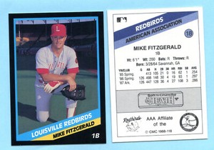 1988 CMC Minor League - Louisville Redbirds  -Mike Fitzgerald -  Box 193