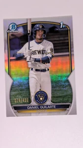 DANIEL GUILARTE * 2023 1ST BOWMAN CHROME SILVER REFRACTOR RC # 499 - Picture 1 of 2