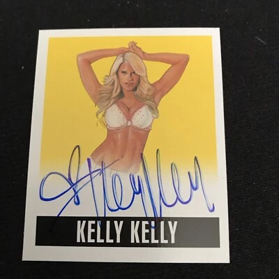 KELLY KELLY 2014 HOJA ORIGINAL LUCHA LIBRE AUTÓGRAFO AMARILLO AUTOMÁTICO/99 Foto 1 de 2