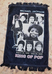 Michael Jackson Memorial Hand Towel King Of Pop Black 18” X 11” - Picture 1 of 10