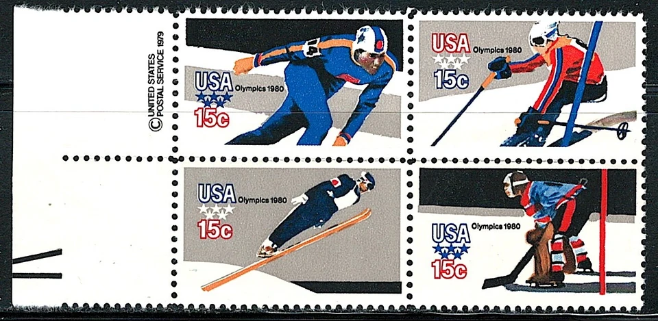 US Block of 4 Winter Olympic Games Issue Scott# 1795-1798, (MNH) - Image 1 of 1