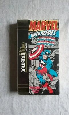 1991 Captain America Marvel Super Heroes VHS Tape Volume 1 by Goldstar Video NIP - Image 1 of 4
