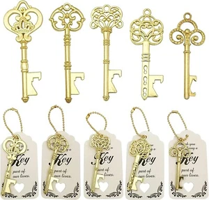 50 PCS Key Bottle Openers Bridal Shower Favors Rustic Wedding Favors Gifts Decor - Picture 1 of 6