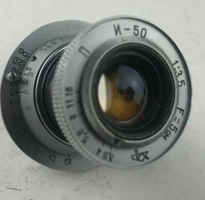 Industar 50 lens Red P 3,5 50mm Rangefinder Colapsible M39 Leica L39 Vintage Old - Picture 1 of 9