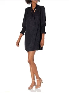 Rebecca Taylor Women's Long Sleeve Cheetah Jacquard Dress Size Medium NWT Black - Picture 1 of 5