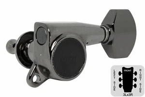 GOTOH SG381-07 Tuner - Small Button - 45 degree - 3L x 3R - Cosmo Black - Picture 1 of 4