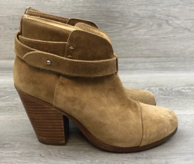Botas para mujer Rag & Bone Harrow marrón 6,5 gamuza italiana tacón apilado zapatos boho Foto 1 de 4