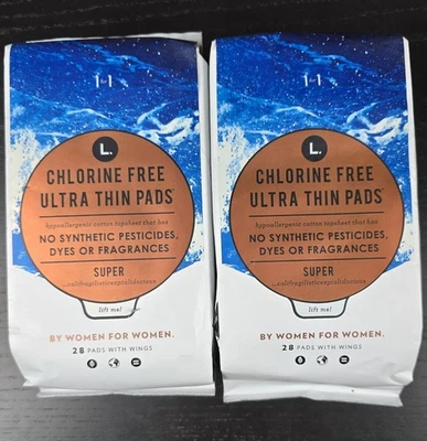 2 Pk L. Organic Chlorine Free Ultra Thin Super Pads 56CT Total - Image 1 of 4