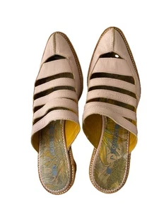Sandalias sin cordones MOSQUITOS de cuero rosa con tacón de madera talla 4/ EE. UU. 5,5 - Imagen 1 de 10