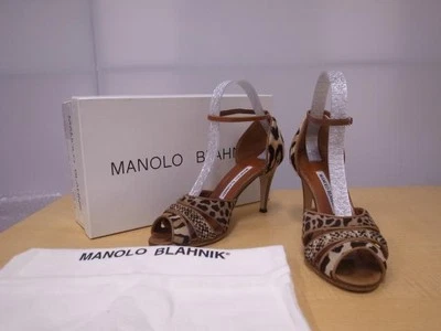 Sandalias Poni Manolo Blahnik Estampado Animal Buen Estado 23cm Foto 1 de 4