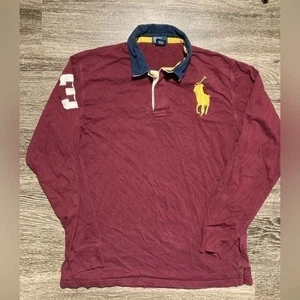 Polo Ralph Lauren Long sleeve size XL youth Burgundy Big Horse18-20 - Picture 1 of 7