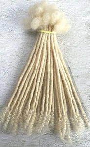 613 Echthaar Dreadlock Extensions mit lockigen Enden 16 Zoll 10 Locs dünn 0,4 cm - Bild 1 von 4