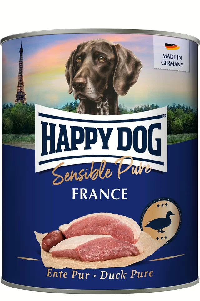 Happy Dog Sensible Pure France (Ente) 6 x 800 g Dose Nassfutter für Hunde - Bild 1 von 1