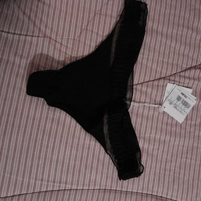 La Perla хлопок и сетки стринги большой черный новый с Ярлыками - Изображение 1 из 4