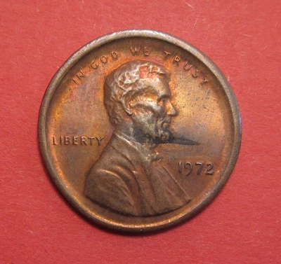 1972 Lincoln Memorial Cent Mint Error - Broadstuck - Image 1 of 2