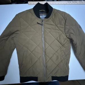 Eddie Bauer Men’s Coat Small Brown Quilted Full Zip Pockets lined - Picture 1 of 17