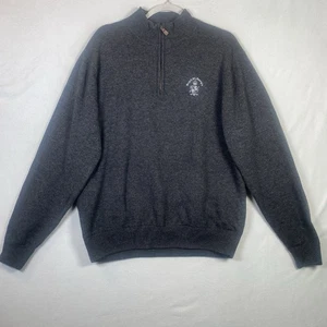 Peter Millar Luxe Blend Wolle Kaschmir 1/4 Zip Pullover L grau Royal St George's - Bild 1 von 10