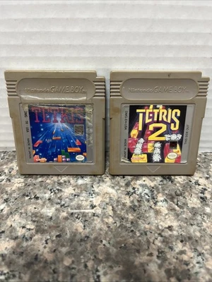 Tetris 1 & Tetris 2 (Nintendo Game Boy) Authentic Cartridge Only Tested - Image 1 of 4