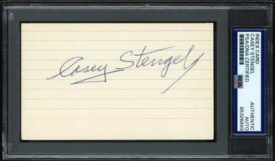 Casey Stengel Autographed 3x5 Index Card New York Yankees Mets PSA/DNA #85326893 - Image 1 of 2