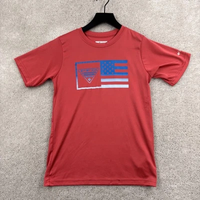 Columbia PFG T Shirt Kids Size Medium 10/12 Red Short Sleeve PFG Fishing - Image 1 of 4