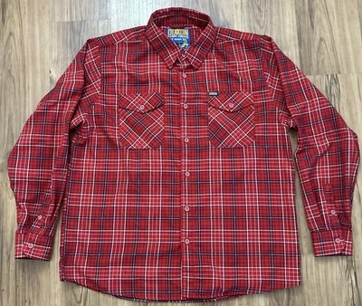 Camisa de Franela Roja Dixxon Para Hombres 2XL El Botón Sucio Motociclista Coches XXL *JCOE Monograma Foto 1 de 4