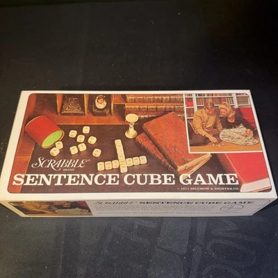Vintage Scrabble Sentence Cube Game 1971 Selchow & Righter Co No. 96 Complete - Image 1 of 4