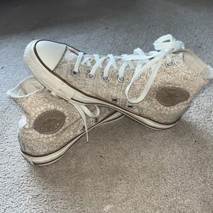 Converse All Star glitzernde hellbraune Damen-High-Top-Sportschuhe – UK-Größe 6 - Bild 1 von 9
