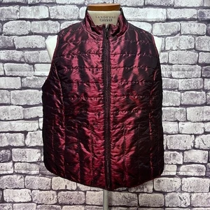 Relativity Burgundy Sleeveless Zip Up Quilted Vest Size 2X - Picture 1 of 7