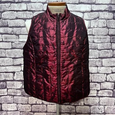 Chaleco acolchado Relativity Borgoña sin mangas con cremallera talla 2X Foto 1 de 4