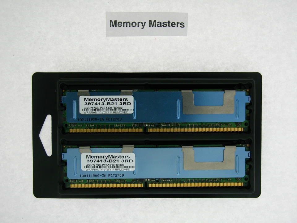 397413-B21 4GB 2x2GB PC2-5300 Memory for HP ProLiant 2RX4 - Image 1 of 1