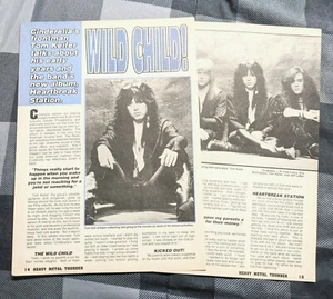 CINDERELLA / TOM KEIFER / 1980'S 2 PAGE WILD CHILD MAGAZINE INTERVIEW COMPLETE - Picture 1 of 1