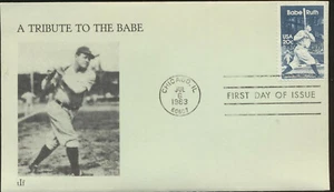 Cachet de portada de primer día de Babe Ruth 1983 2046 sin dirección - sin sellar - Imagen 1 de 1