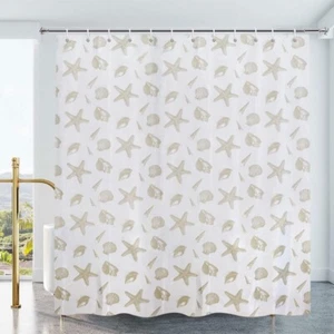 Extra Long Wet Room Shower Curtain 220X220Cm Extra Wide 200Cm Shell Pattern - Picture 1 of 4
